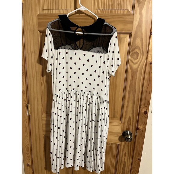 Torrid 0 Disney Minnie Mouse Maxi Sheer Mesh Top Dress Pockets Collar 12 Large - Picture 2 of 8
